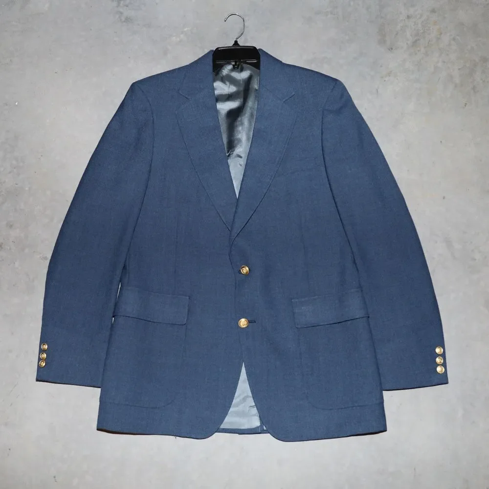 Adams Row‎ Blue Suit Tailored Blazer Sports Jacket Mens Dress Jacket Size 46R